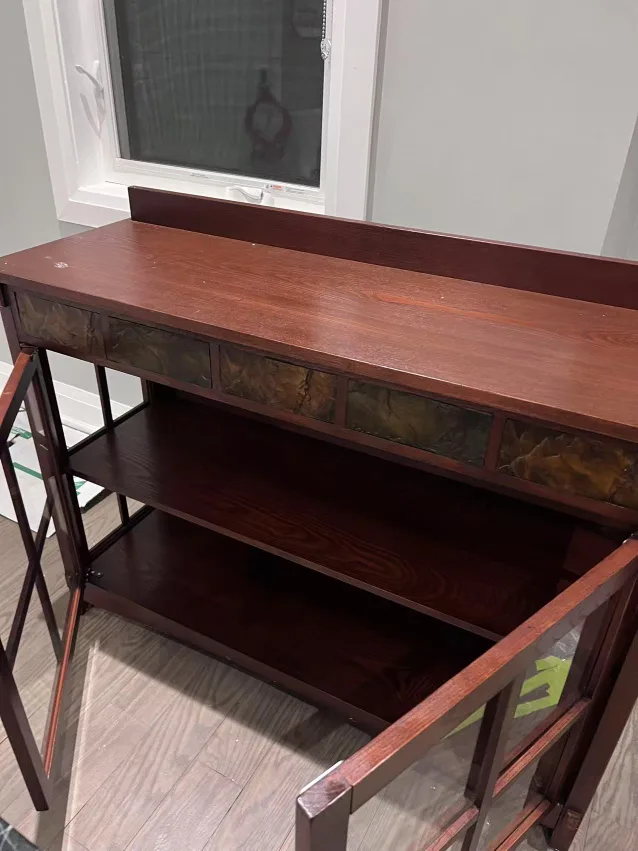 Dark Wood Curio Cabinet with Glass Doors image indicator(3)