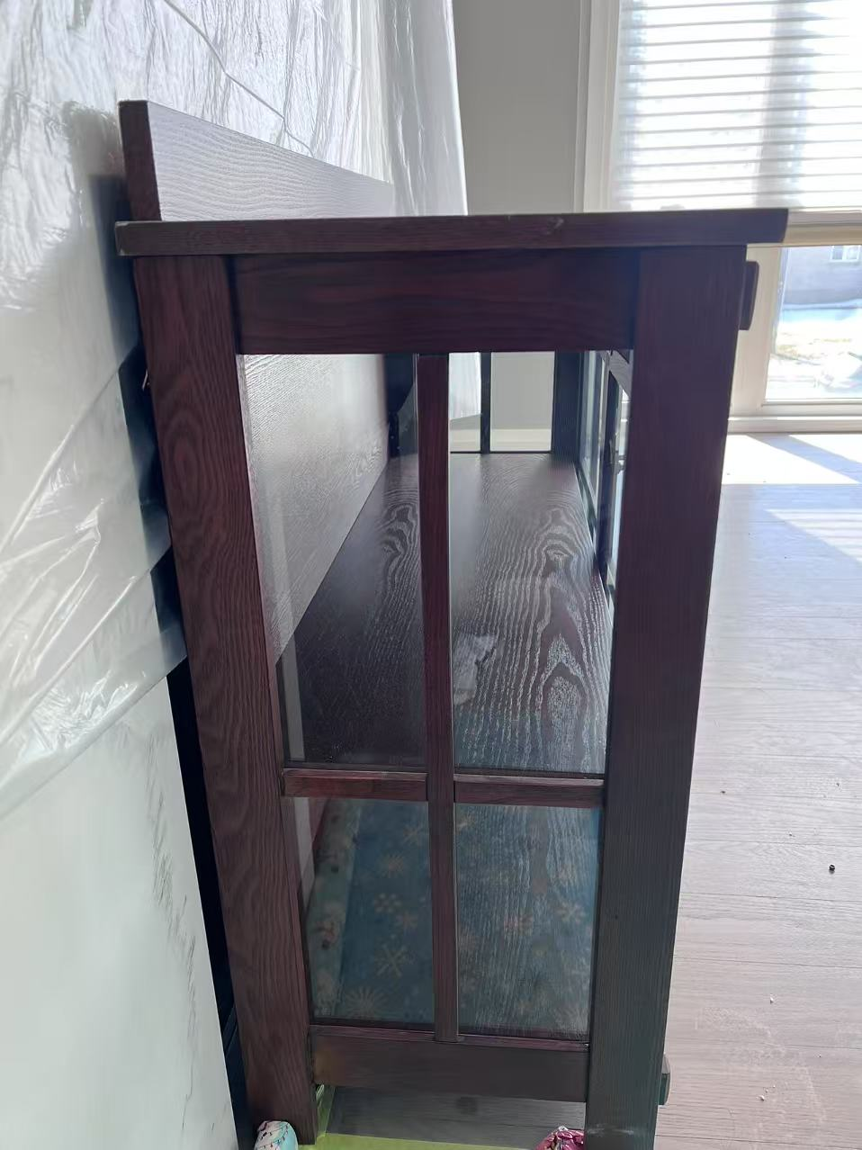 Dark Wood Curio Cabinet with Glass Doors - photo 5