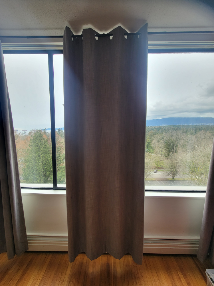 Grey Blackout Curtains - Grommet Top - Set of 3 - photo 4