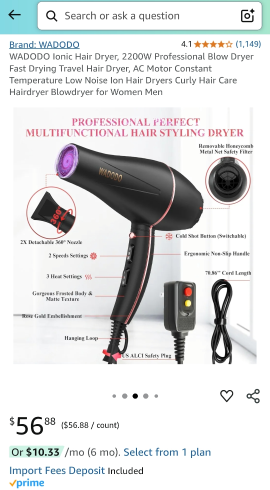 WADODO 2200W Ionic Hair Dryer - photo 5