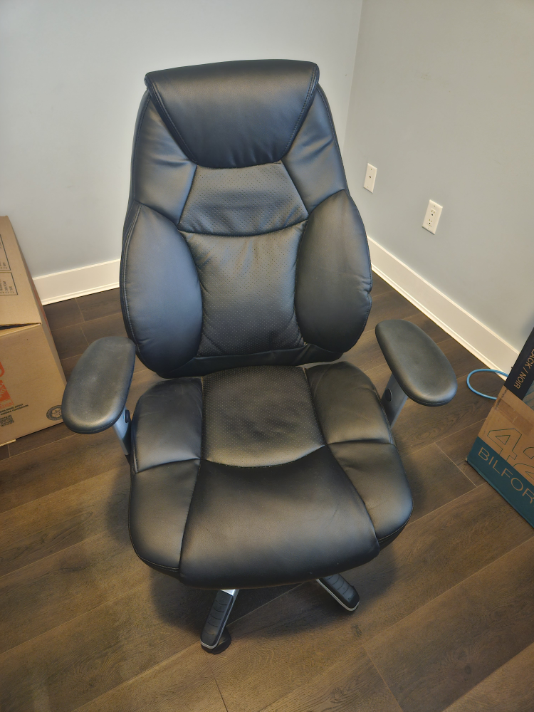 Executive Office Chair - Black Leather