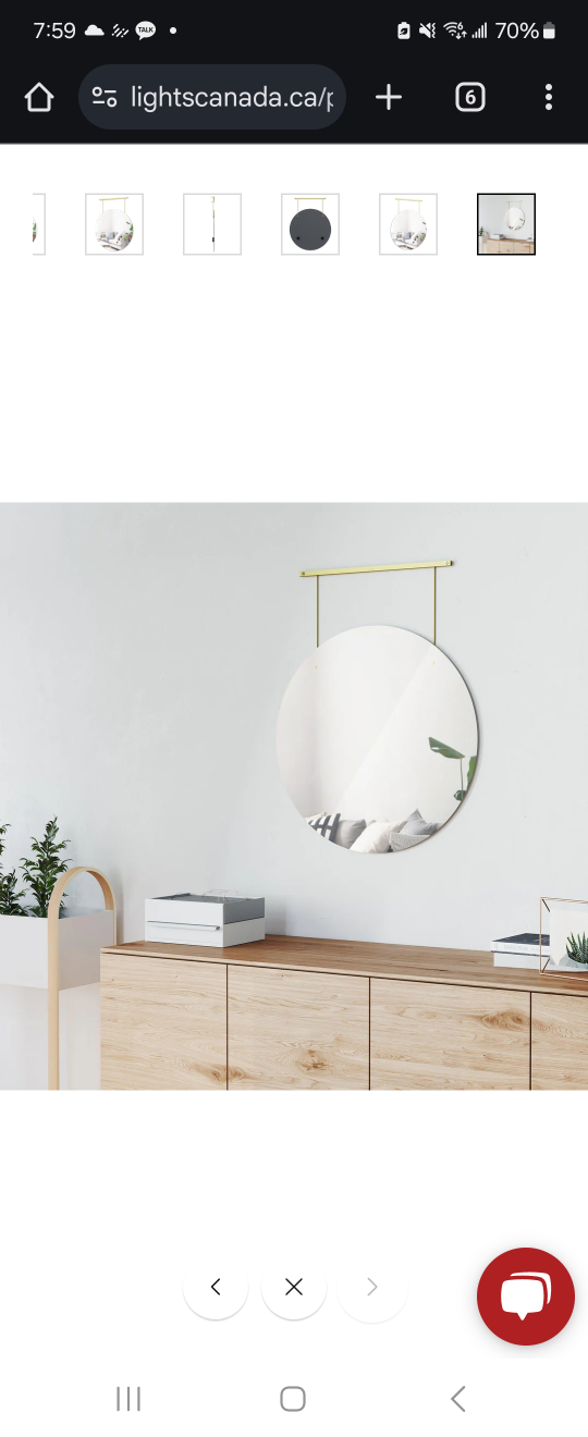 NEW UNOPENED! Umbra Exhibit Round Wall Mirror - Brass Frame