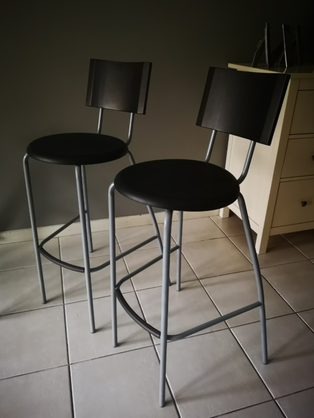 Pair of Black IKEA ANSSI  Bar Stools - photo 4