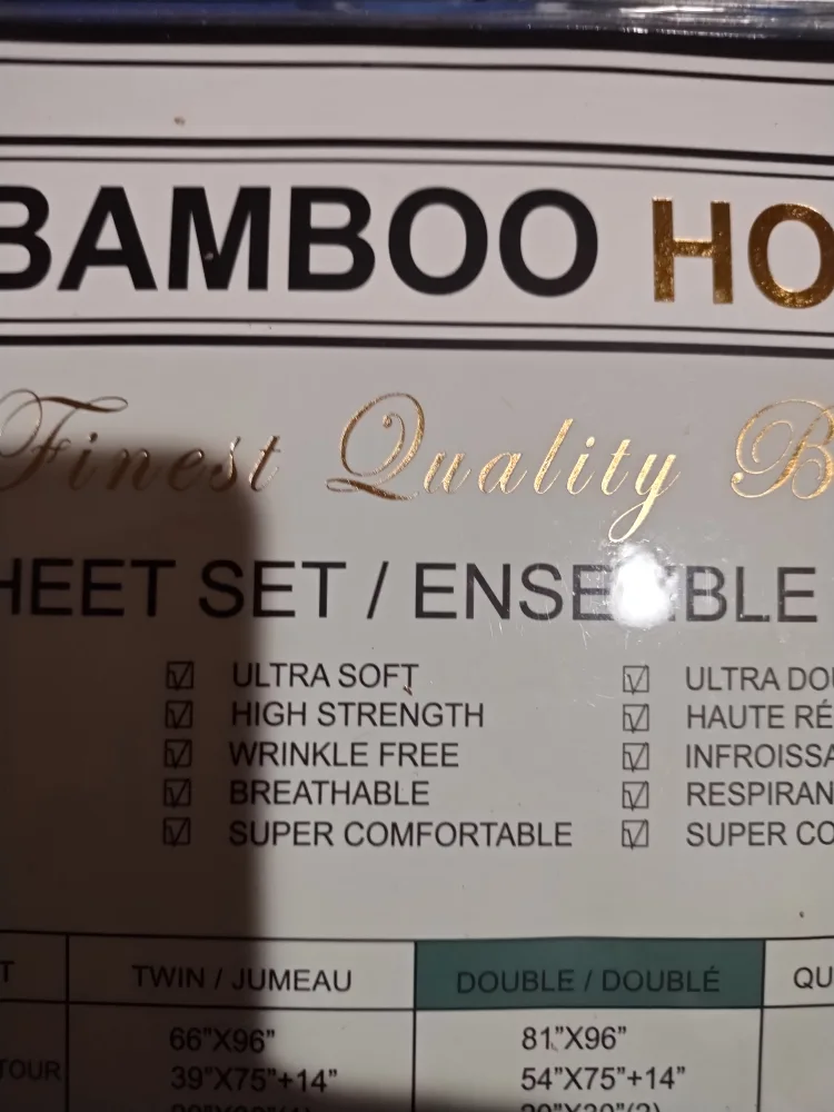 Bamboo Hotel Platinum Series 9900 Double Sheet Set image indicator(3)