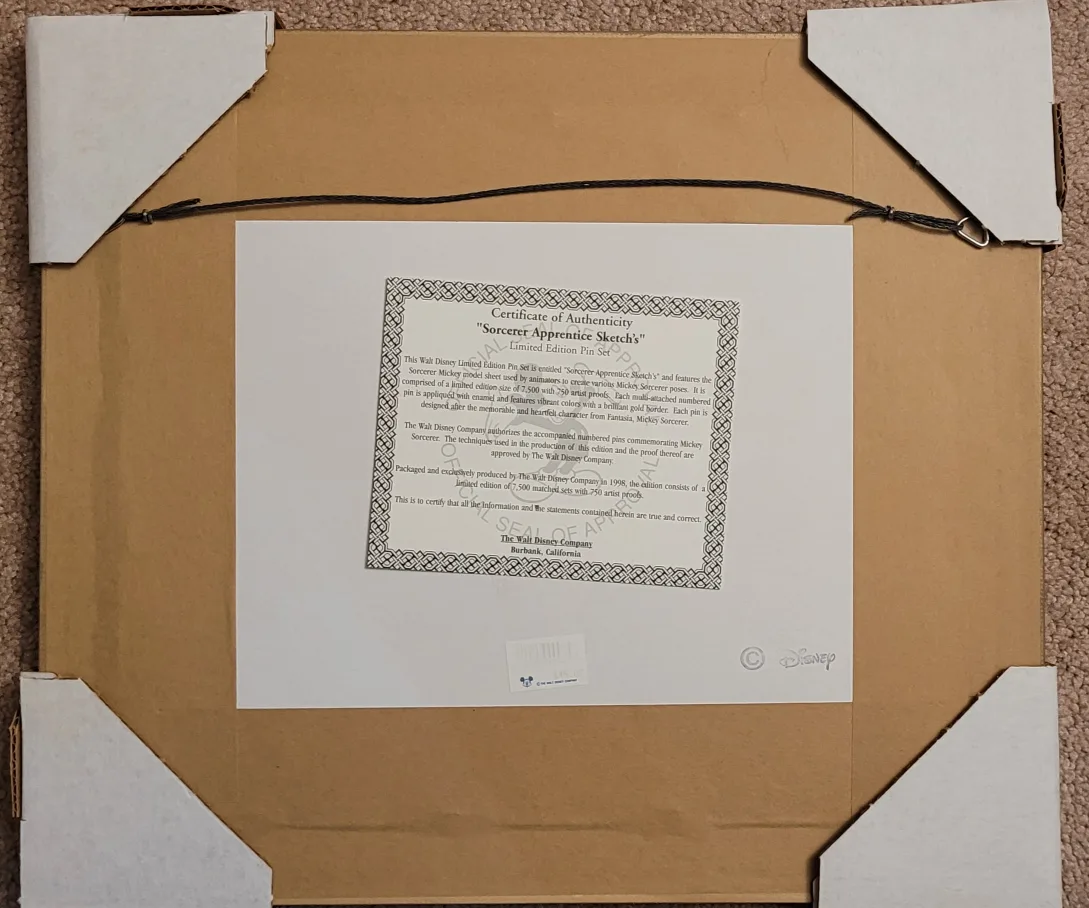 Framed Sorcerer's Apprentice Mickey Mouse Pin Set Disney image indicator(3)