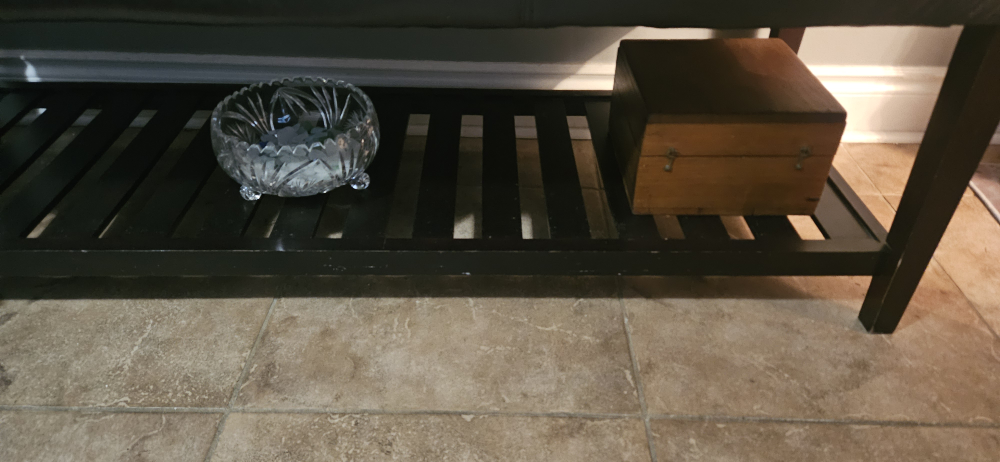 Black Leatherette Bench with Shoe Storage - photo 3