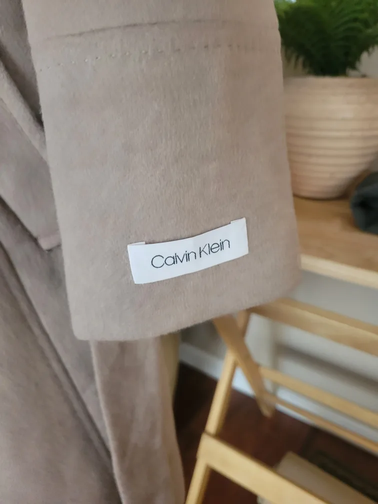 Calvin Klein Women's Taupe Wool Blend Belted Coat image indicator(4)