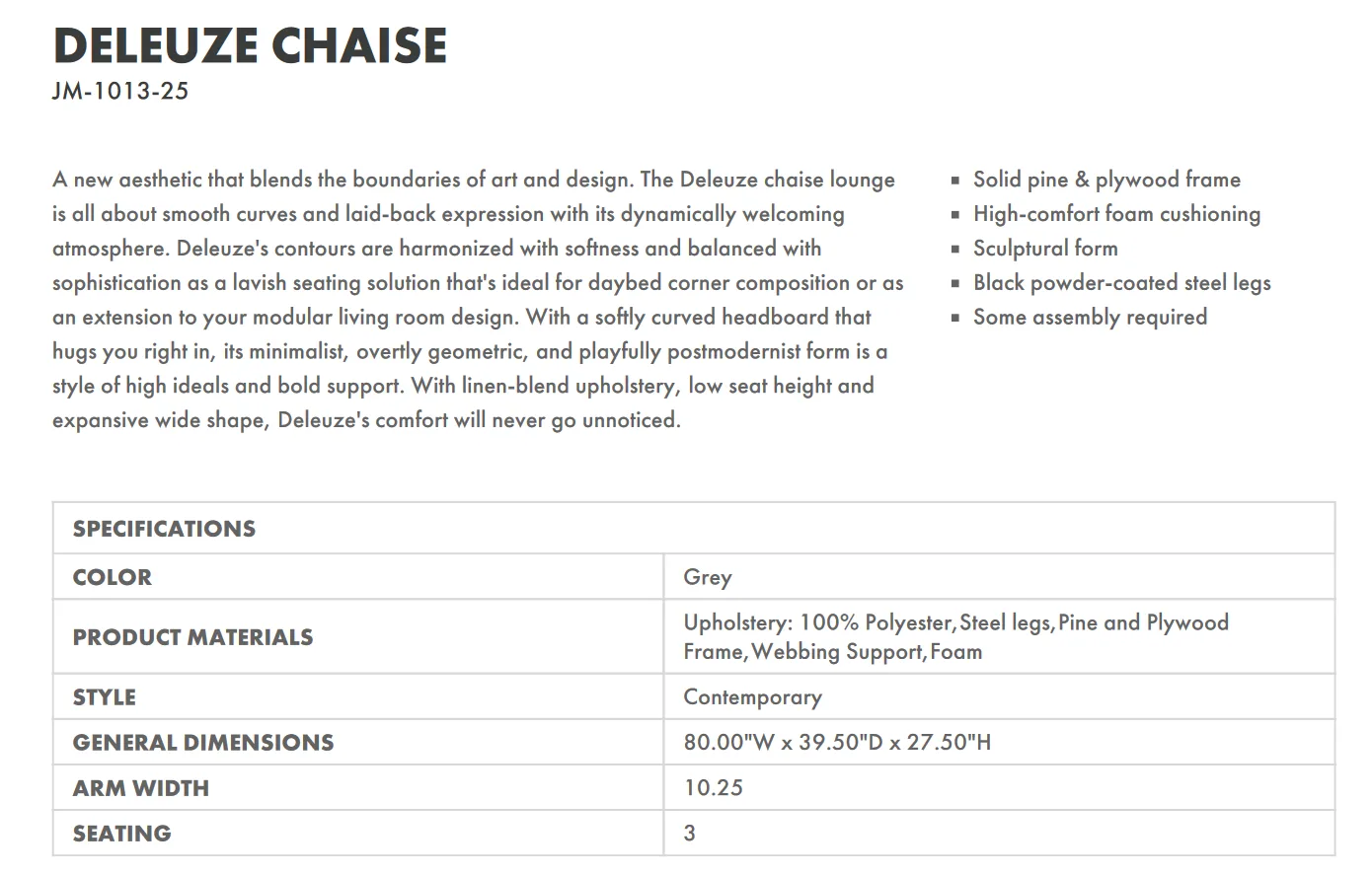 Deleuze Chaise Lounge - Contemporary Grey Velvet image indicator(2)