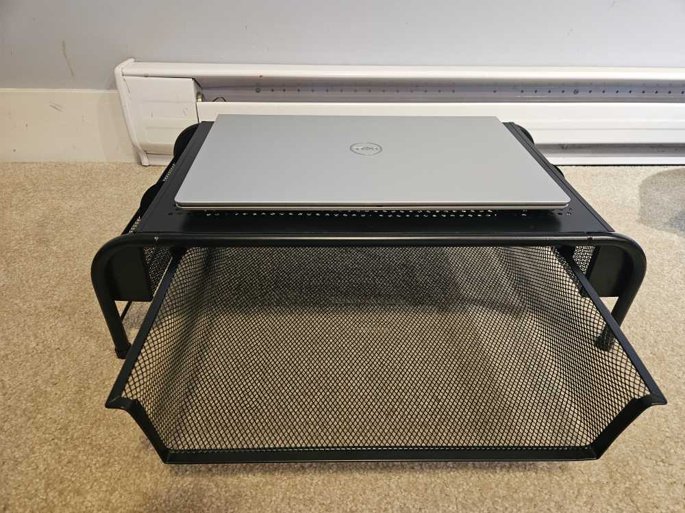 Black Metal Laptop Riser with Storage - photo 3