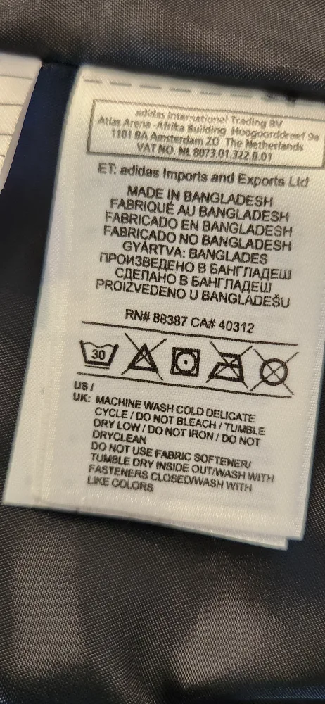 Adidas Black Puffer Jacket with White Trim image indicator(6)