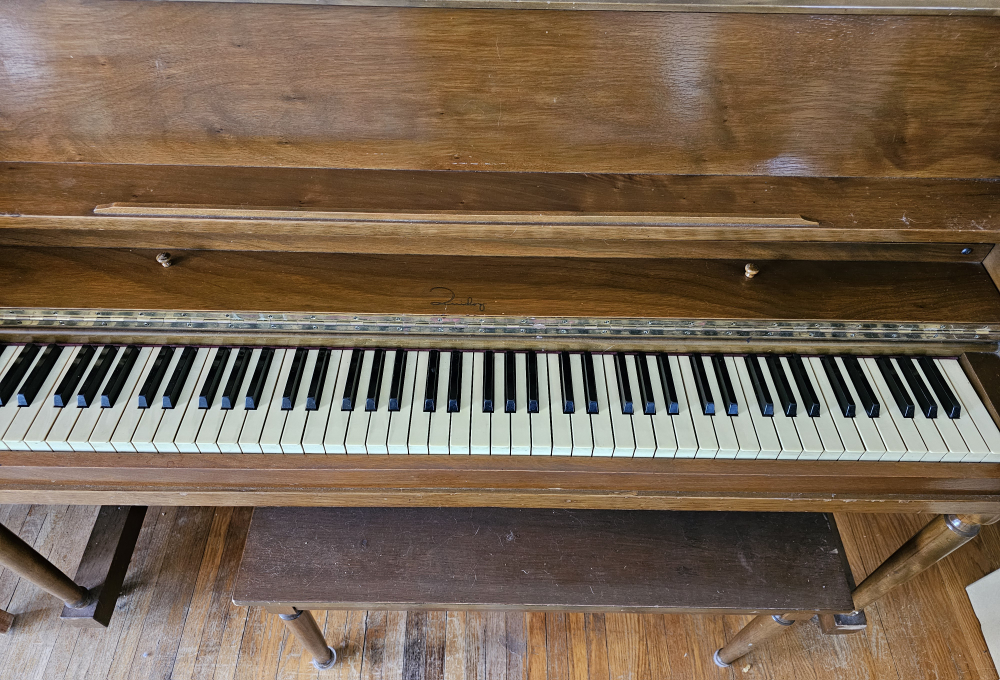 Vintage Upright Piano with Bench - photo 4