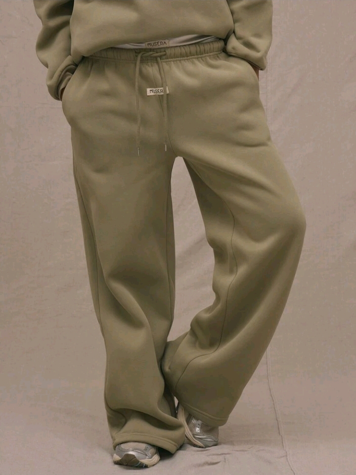 MuseRa Sage Green Wide Leg Sweatpants