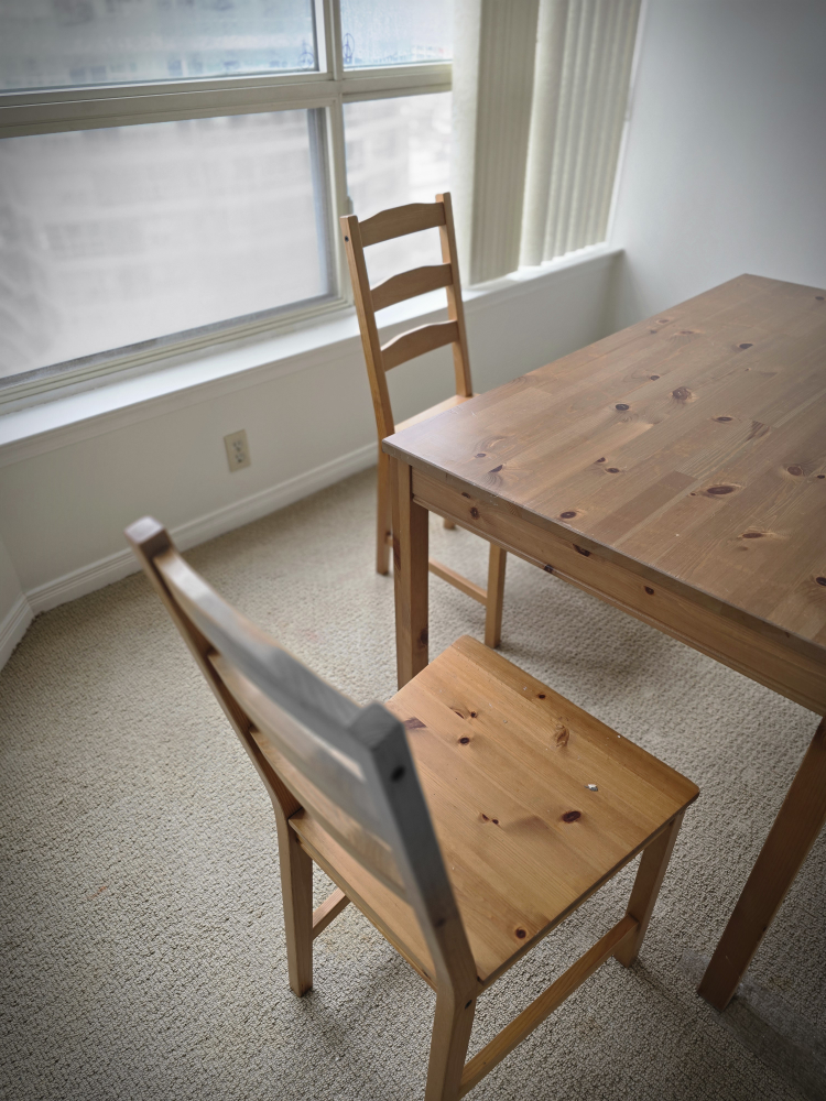IKEA Wooden Dining Table and Four Chairs Set - photo 2