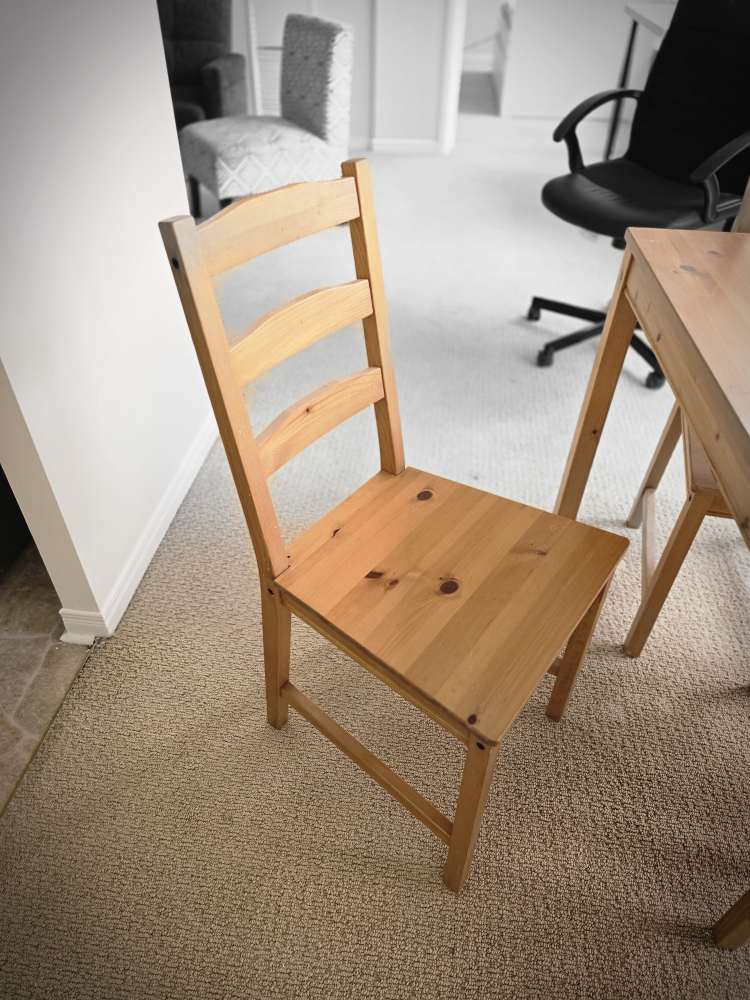 IKEA Wooden Dining Table and Four Chairs Set - photo 4