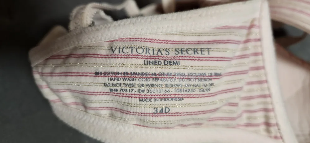 Victoria's Secret Pink Striped Bra 34B image indicator(8)