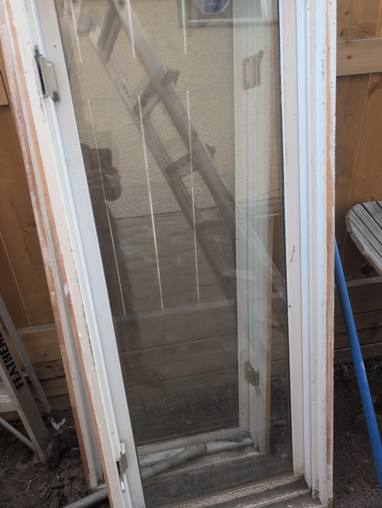 Used White Interior Door with Glass Pane