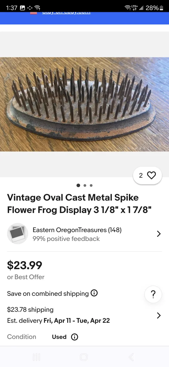 Vintage Silver Plated Rose Bowl & Metal Flower Frog image indicator(4)