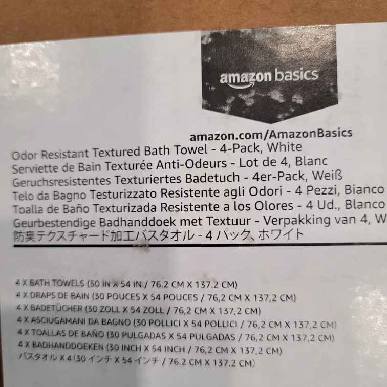 Amazon Basics Odor Resistant Textured Bath Towels - 4 Pack image indicator(2)
