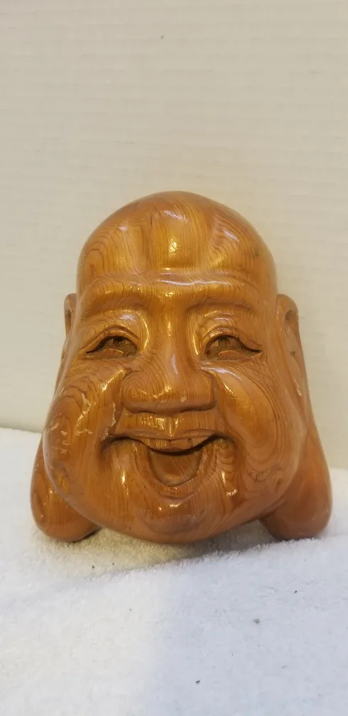 Hand-carved Laughing Buddha Wall Hanging image indicator(2)