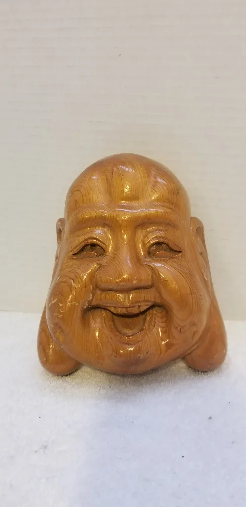 Hand-carved Laughing Buddha Wall Hanging image indicator(7)