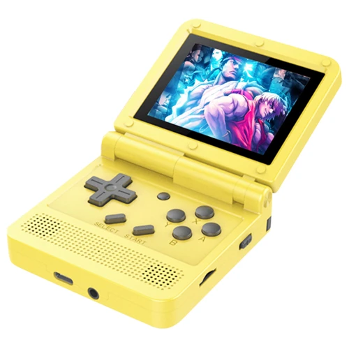 POWKIDDY V90 Retro Handheld Game Console - Black and Yellow - photo 4