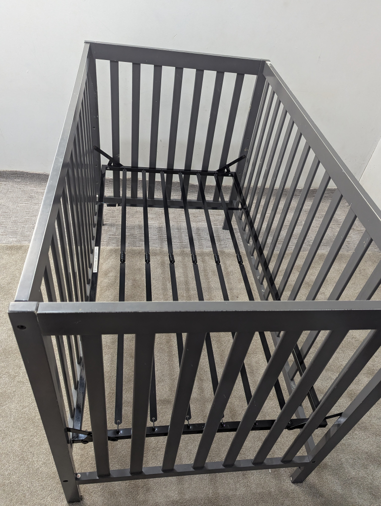 Dark Grey Baby Crib with Mattress - photo 4