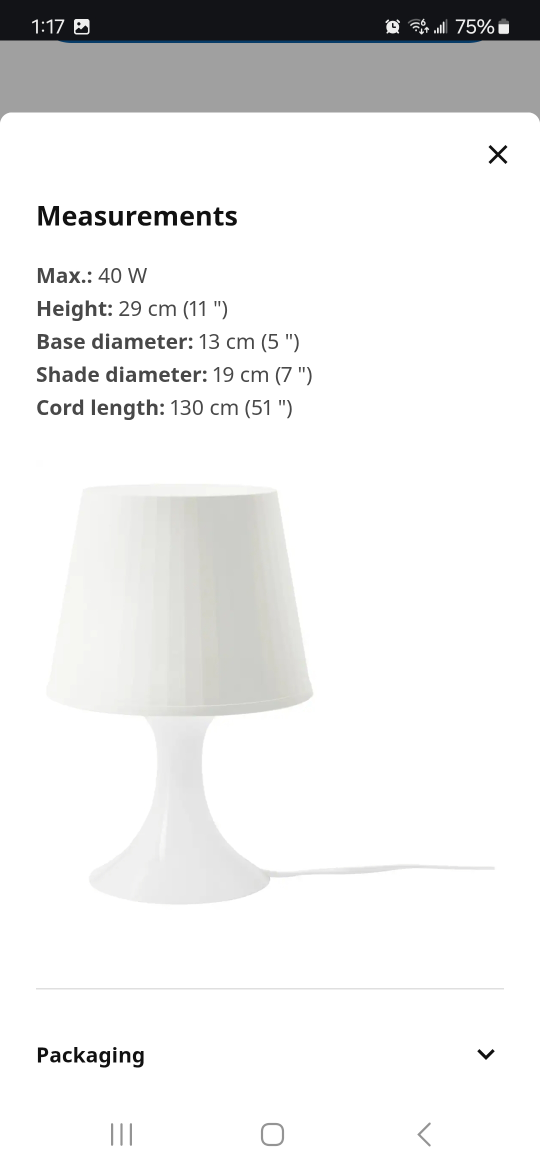 Small Ikea LAMPAN Table lamp, white, 29 cm (11 ") - photo 3