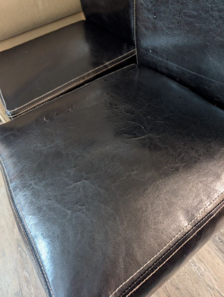 Two Black Leather Dining Chairs - photo 4