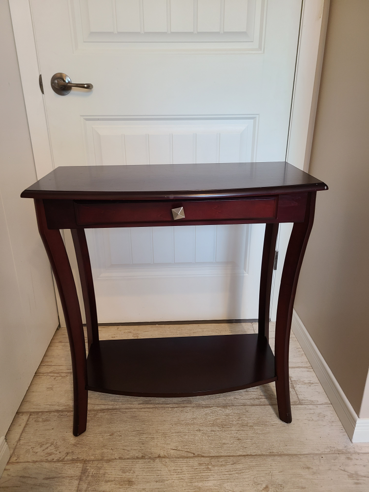Dark Wood Console Table with Drawer