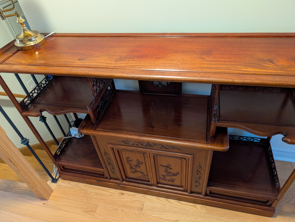 Antique-Style Wooden Cabinet with Shelves - photo 2