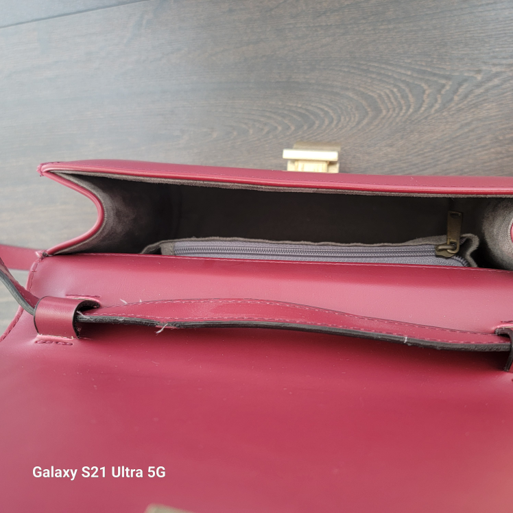 Burgundy Leather Crossbody Bag - photo 3