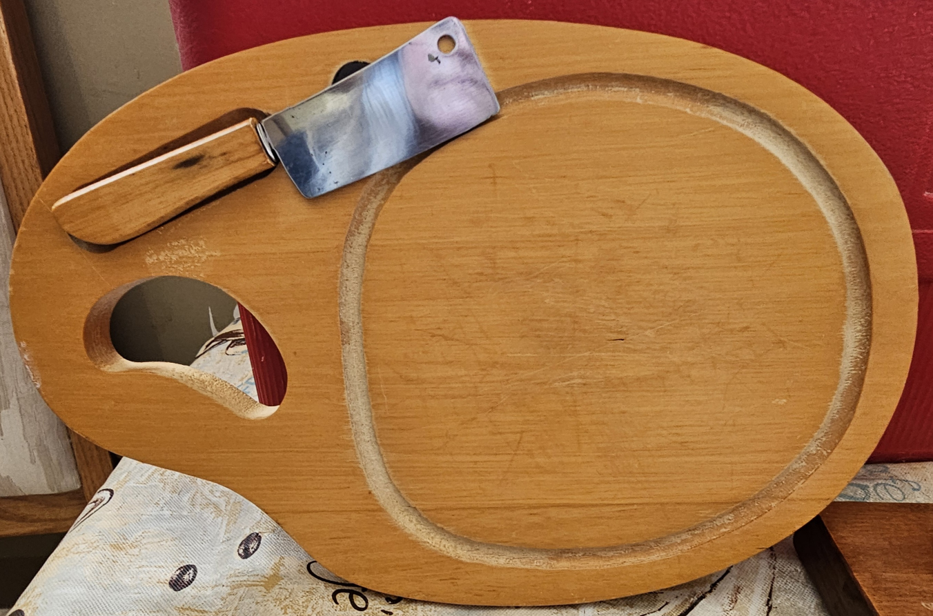 Wooden Cheese Board with Cleaver #Freecycle - photo 3