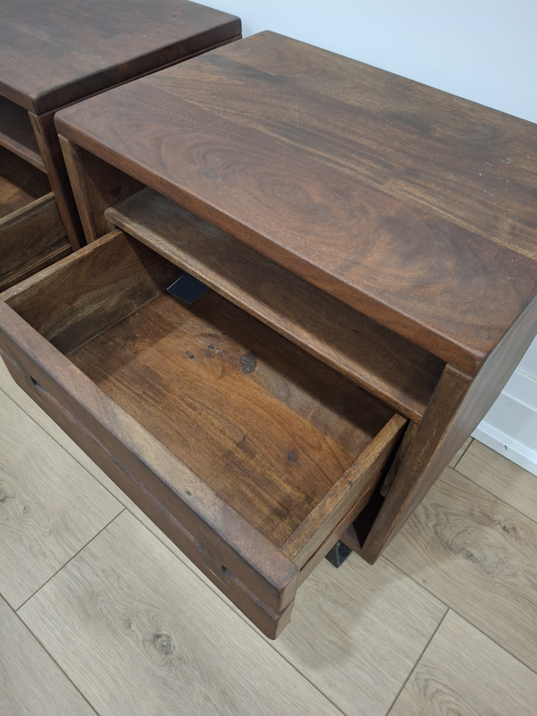 Pair of Structube Nightstands - Dark Wood - photo 5