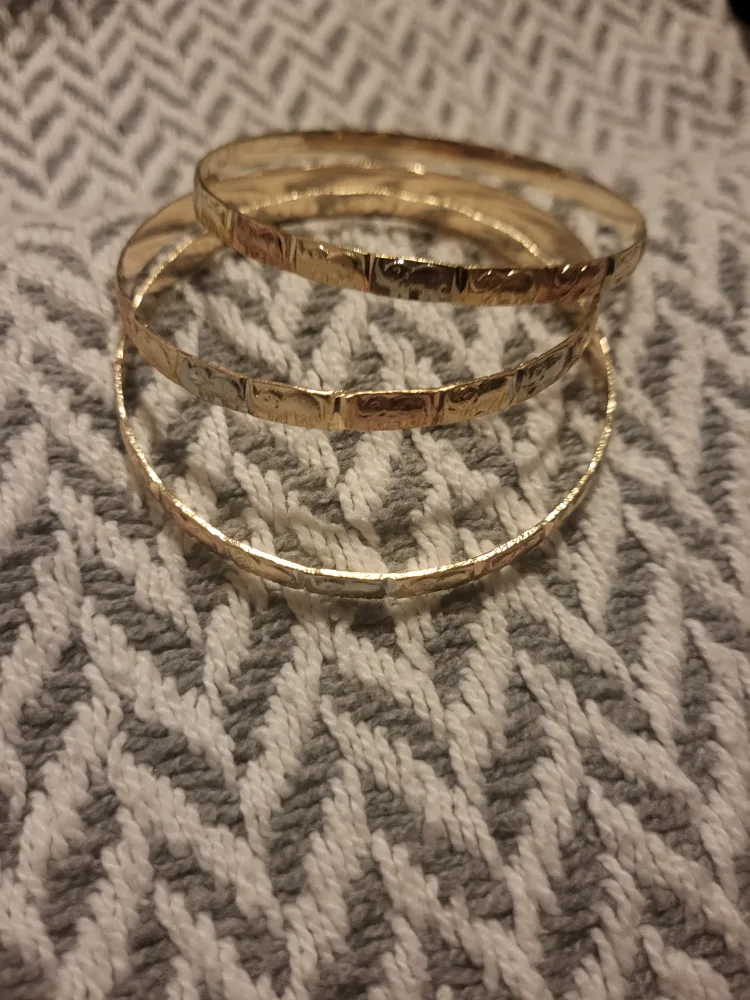 Sevil 18K 3-Tone Gold Plated Elephant Bangles Set Of 3 image indicator(4)