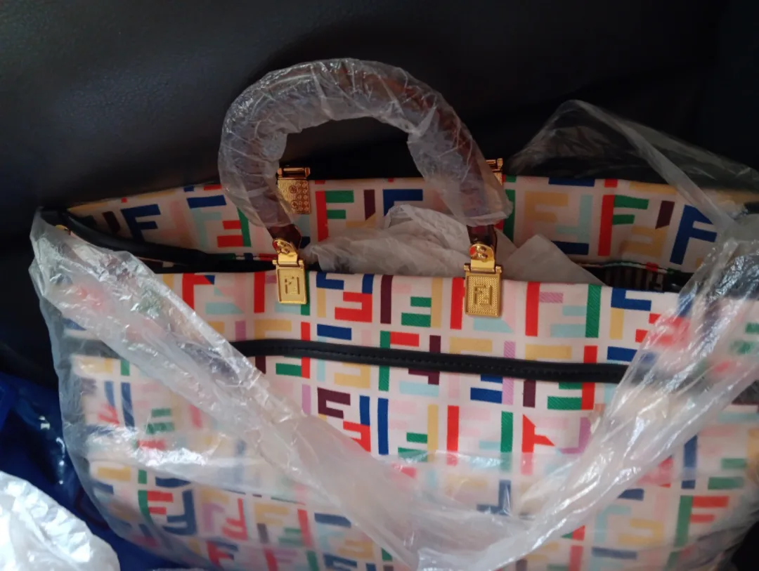 Colorful Fendi-inspired  zuka material Tote Bag image indicator(2)