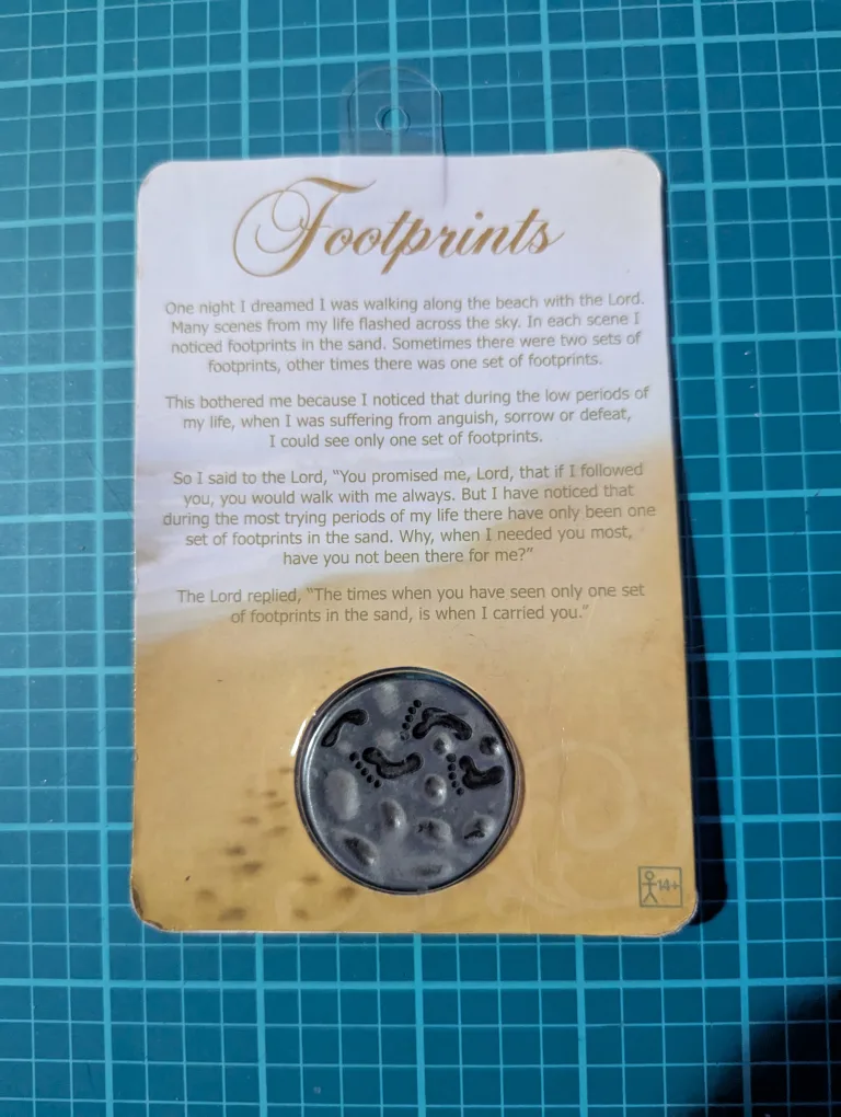 Footprints Pocket Coin - Pewter thumbnail
