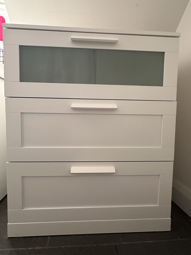 IKEA BRIMNES, 3-Drawer Chest, White