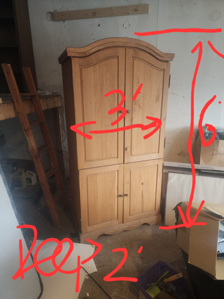 Solid Wood Armoire/Cabinet - 6' Tall
