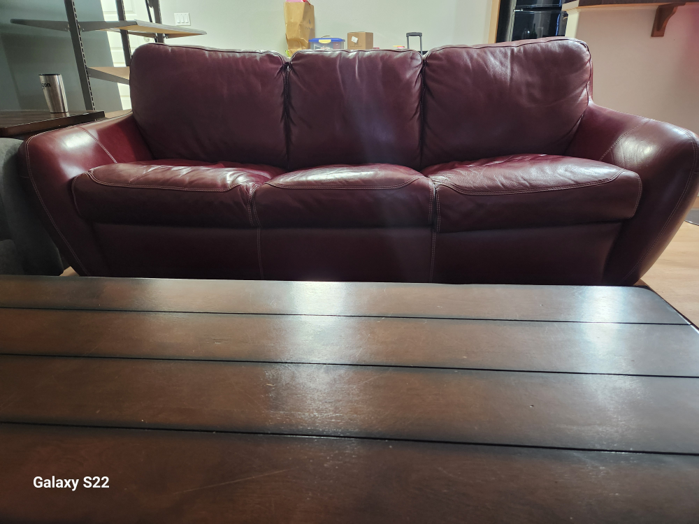 Red Leather Sofa and Loveseat Set - photo 2