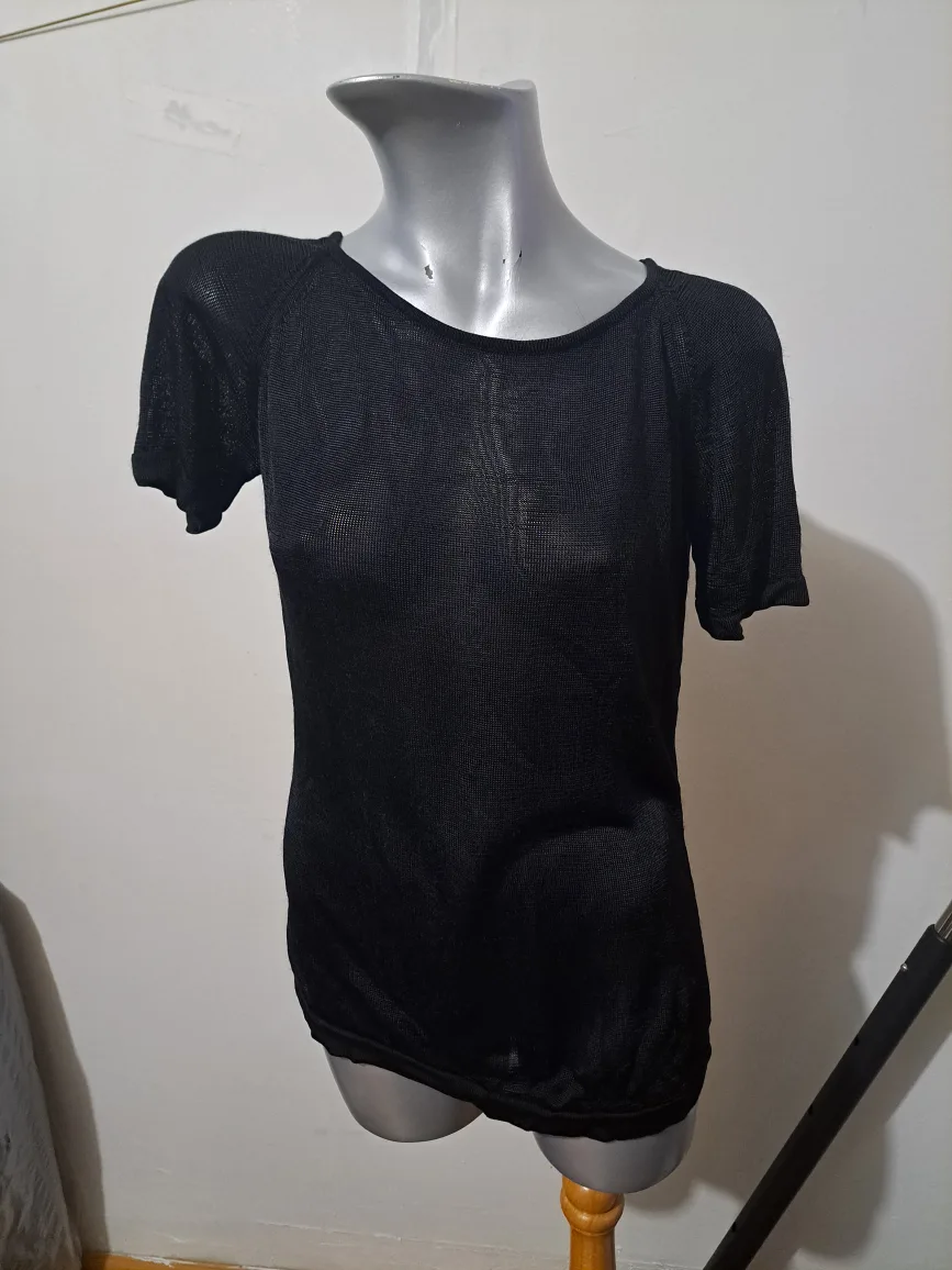 DANIER Black Sheer Knit Top thumbnail