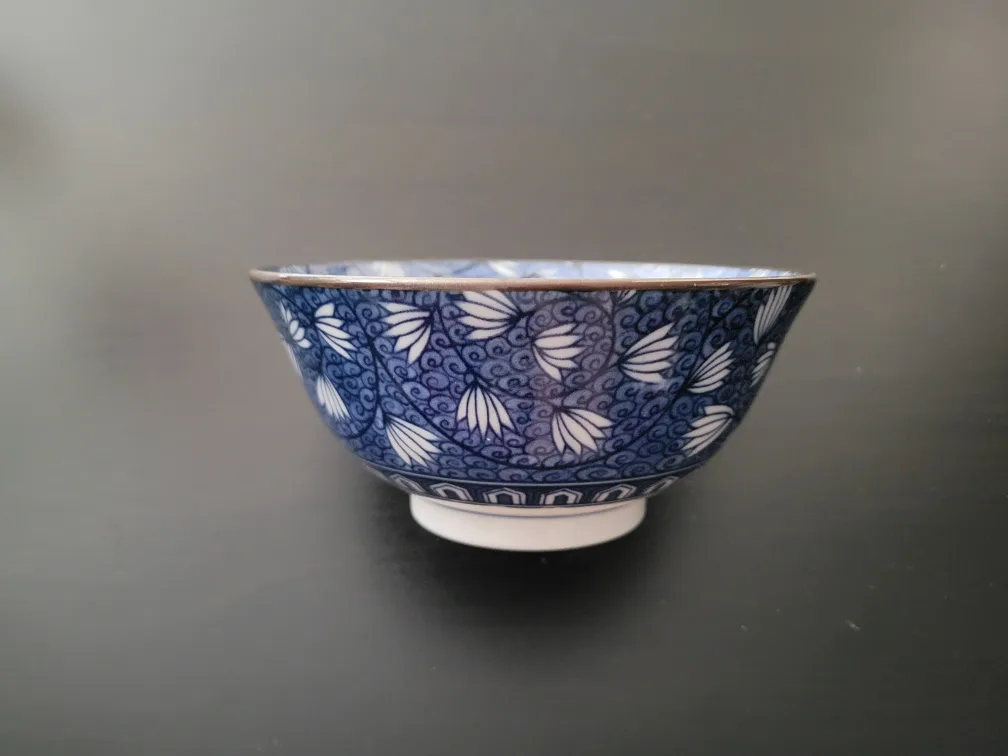 Studio WA Japanese Porcelain Bowl, Blue and White Floral Design image indicator(2)