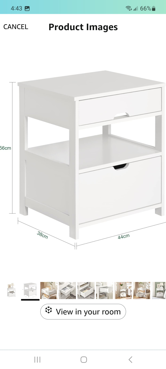 SoBuy White Beside Table with Drawers new - photo 4