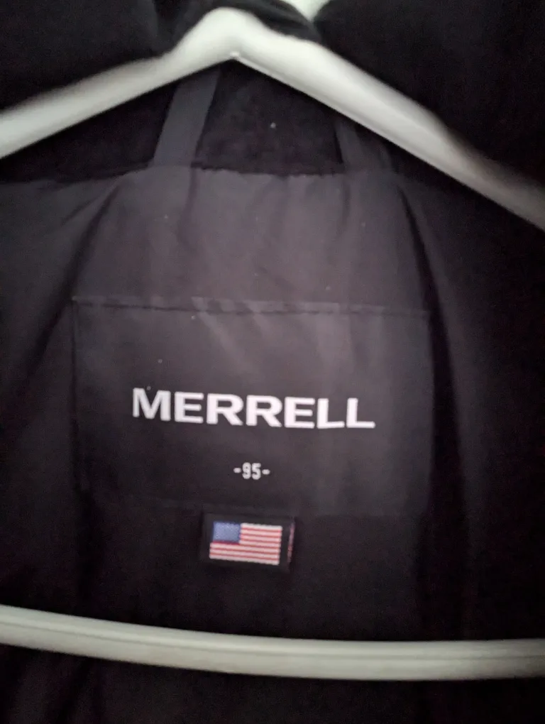 Merrell Women's Black Long Puffer Jacket - Size Medium image indicator(2)