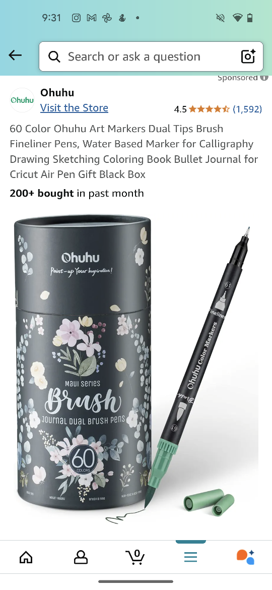 60 Colour Ohuhu Dual Brush Pens