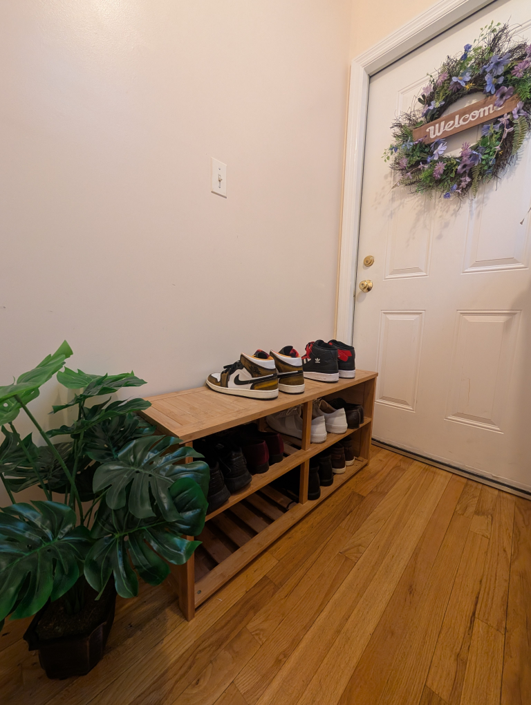 Bamboo Shoe Rack with Cushion Top - photo 4