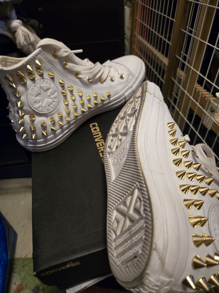 Converse White with Studs Design