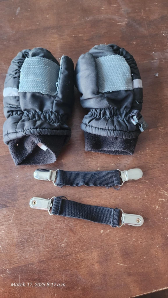 Kids' Black Winter Mittens with Attached Wrist Straps - photo 3