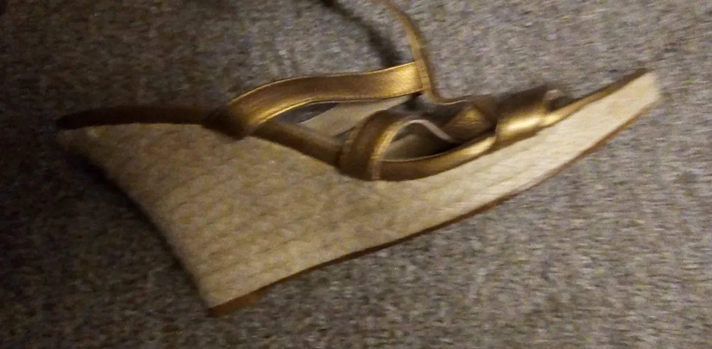#freecycle   Michael Kors Gold Wedge Sandals image indicator(3)