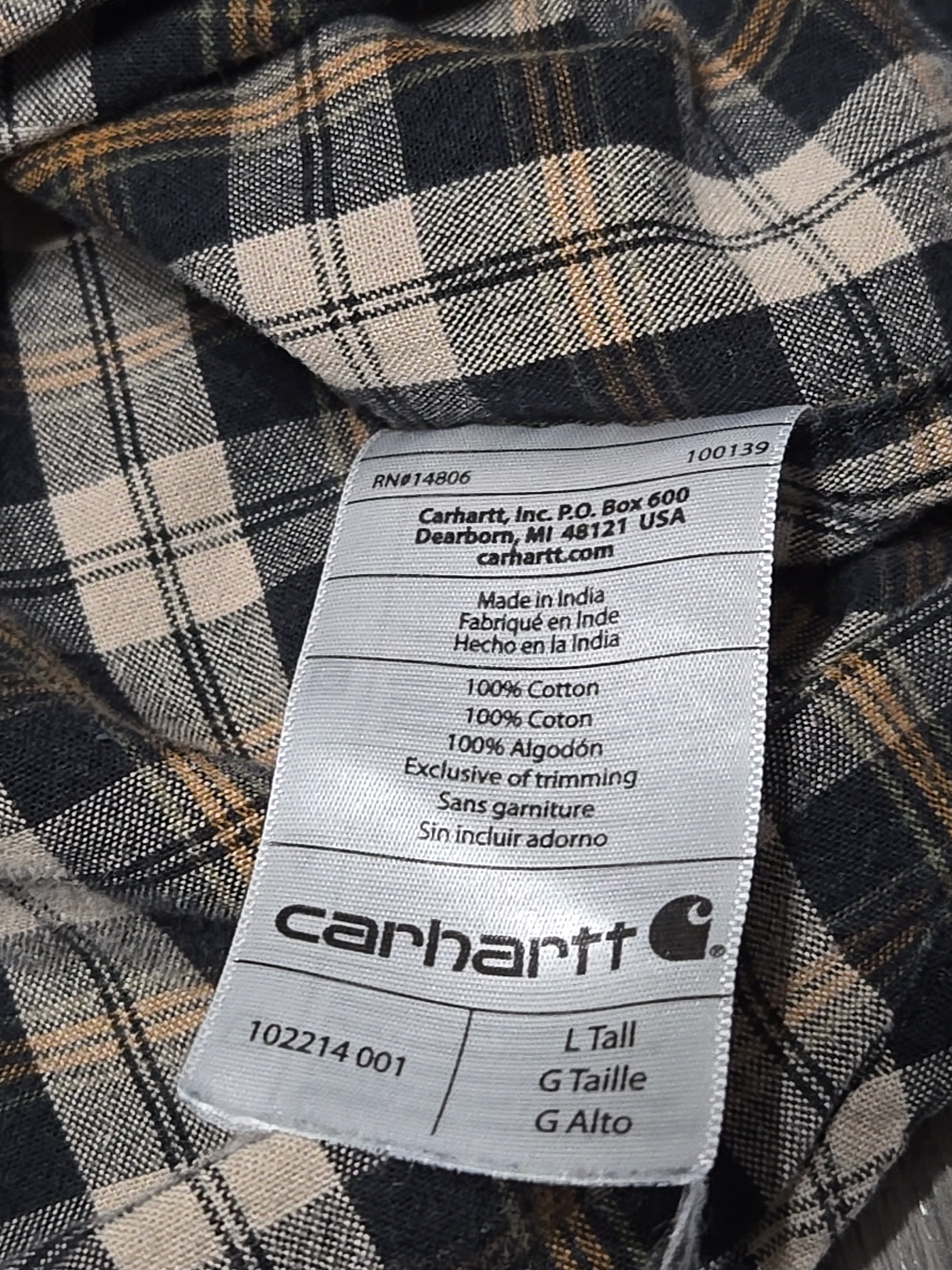 Carhartt Men's Relaxed Fit L Tall Flannel Shirt - photo 4