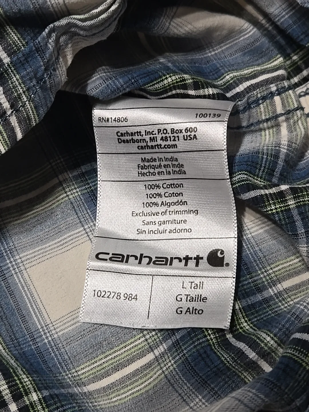 Carhartt Men's Relaxed Fit L Tall Flannel Shirt image indicator(6)